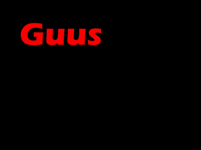 a black background with the words " guus is kanker gay " in red and green
