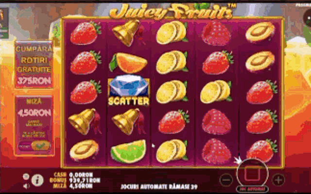 a screenshot of juicy fruits slot game