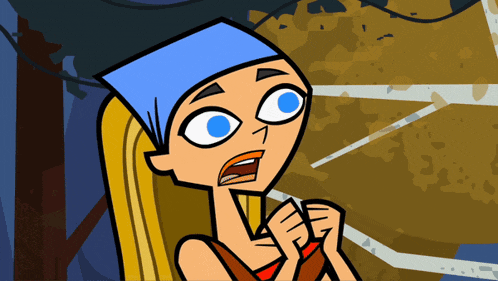 a cartoon girl with a blue headband on her head