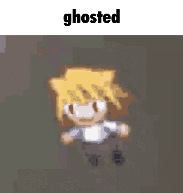 a pixel art of a person with the word ghosted above it