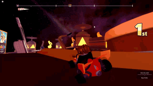 a cartoon character is playing a saxophone in a video game with the number 1 on the bottom right