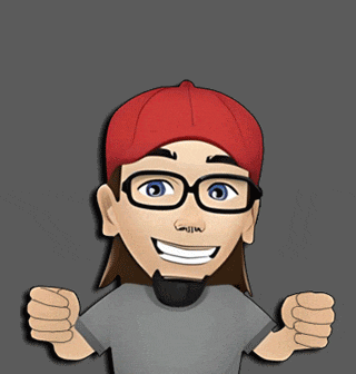 a cartoon of a man giving a thumbs up with the word nice in the background