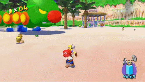 Super Mario Sunshine Mario GIF - Super Mario Sunshine Mario Wiggler GIFs