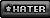 a black and white image of the word hater with a star