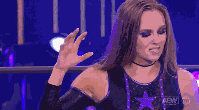 a cartoon of a person in a wrestling ring with the aew logo