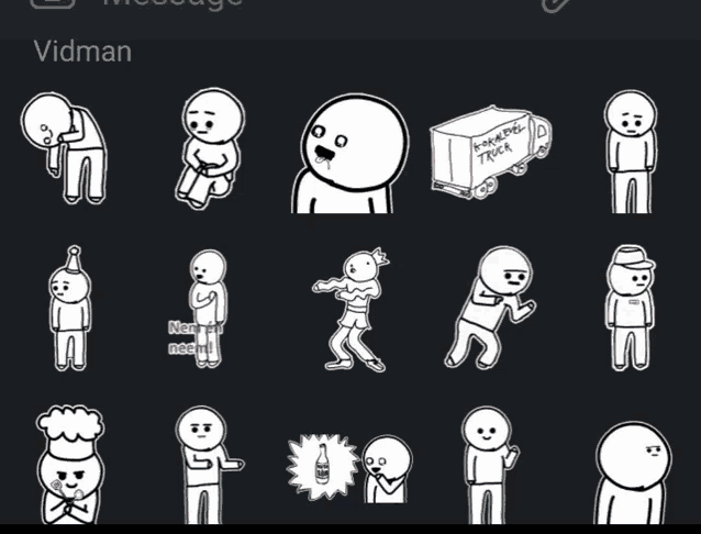 a collection of stickers with the word vidman on the bottom right