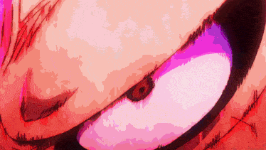 a close up of a person 's eye with a purple glow