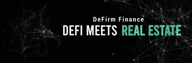 a poster for defi meets real estate with a castle on it
