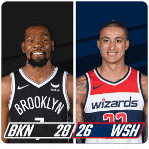Brooklyn Nets (28) Vs. Washington Wizards (26) First-second Period Break GIF - Nba Basketball Nba 2021 GIFs