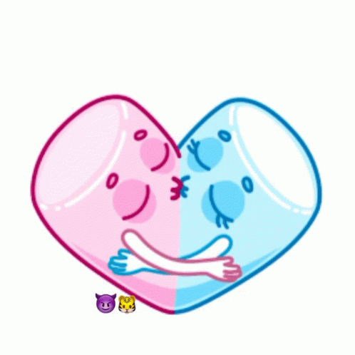 Marshmallows Melting Together Cute Marshmallow People Kissing GIF - Marshmallows Melting Together Cute Marshmallow People Kissing I Love You GIFs