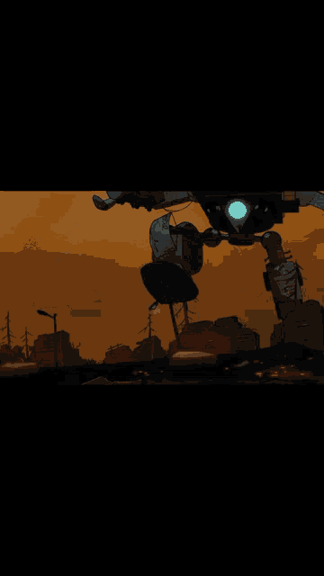 a cartoon drawing of a robot with a sign that says ' giant '
