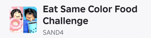 a screenshot of the eat same color food challenge sand4