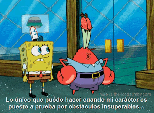 spongebob and krabby krab are standing next to each other in a cartoon scene