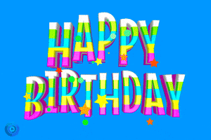 a blue background with the words happy birthday written on it