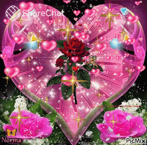 दिल फूल GIF - दिल फूल गुलाब GIFs