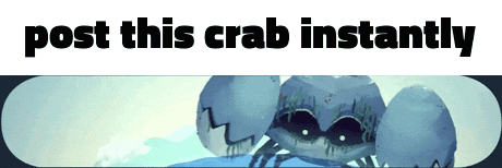 a picture of a crab with the words post this crab instantly above it