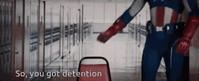 Detention Captain America GIF - Detention Captain America Homecoming GIFs