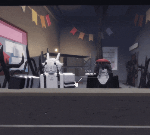 a screenshot of a video game where a character named sheep interacts with another character