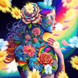 Women Color Spring Art Flowers GIF - Women Color Spring Art Flowers GIFs