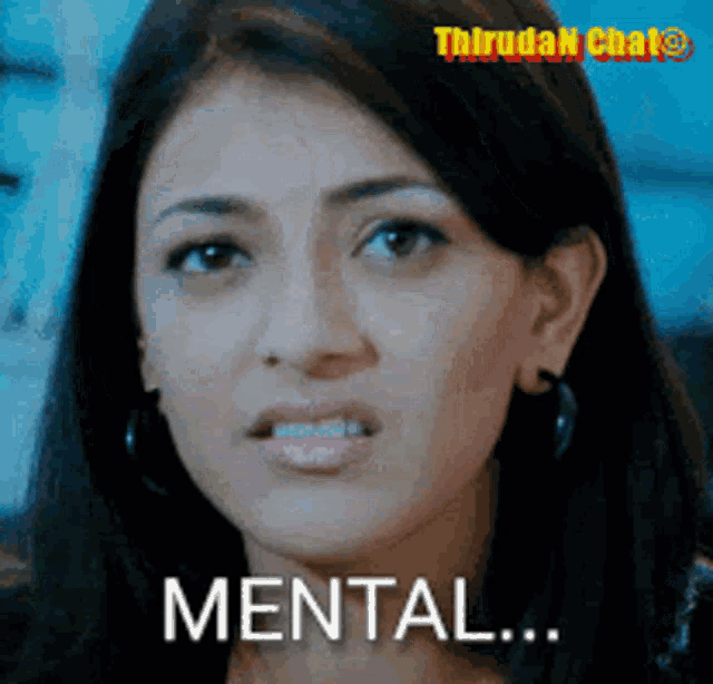 a close up of a woman 's face with the words mental written on it