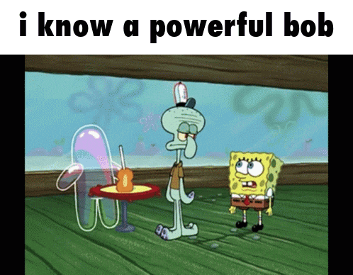 a cartoon of spongebob and squidward standing next to each other