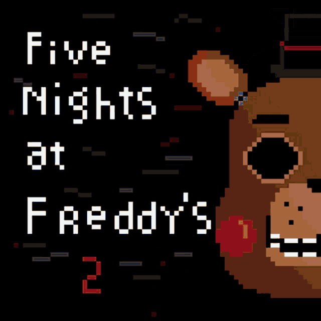 a pixel art advertisement for five nights at freddy 's