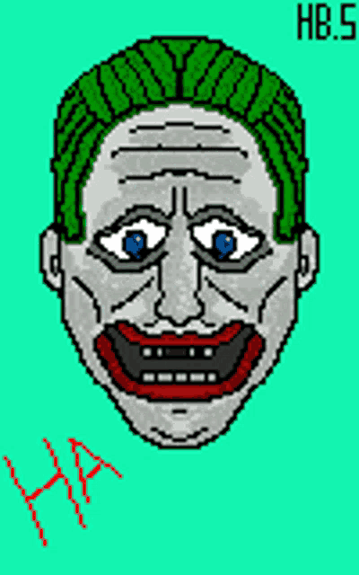 a pixel art of a joker with the words release the aercut below it