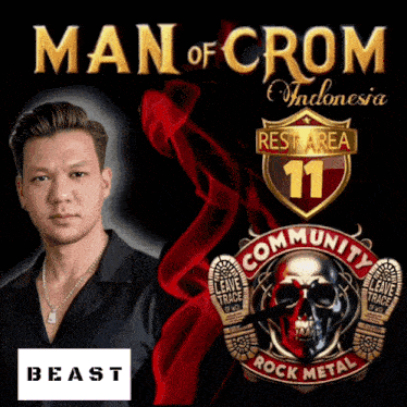 man of crom indonesia rest area 11 community rock metal poster