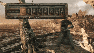 a screenshot of a video game that says gestures this one & me