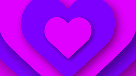 a purple heart is surrounded by purple hearts