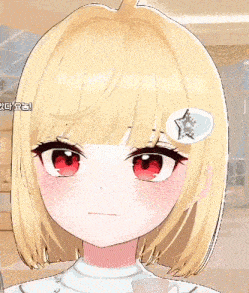 a close up of a girl 's face with a star in her hair