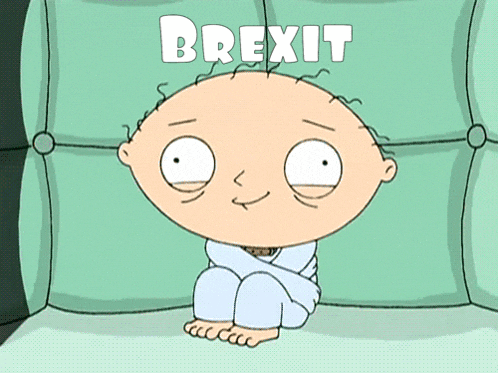 a cartoon character with the word brexit on the top