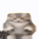 a pixel art of a person 's face on a white background