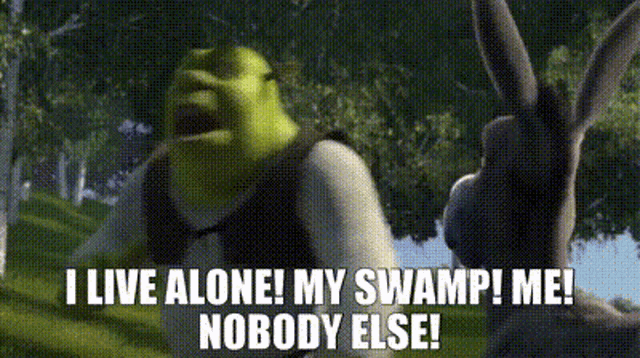 Shrek I Live Alone GIF