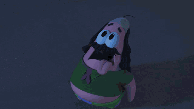 a cartoon character with a mustache and a hammer