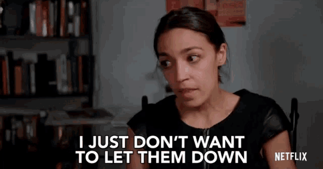 a woman in a black dress says i just don t want to let them down