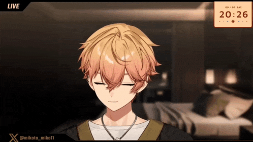 a screenshot of a video game showing a boy with his eyes closed and the time 20:26