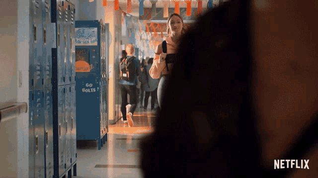a netflix ad shows a girl in a hallway