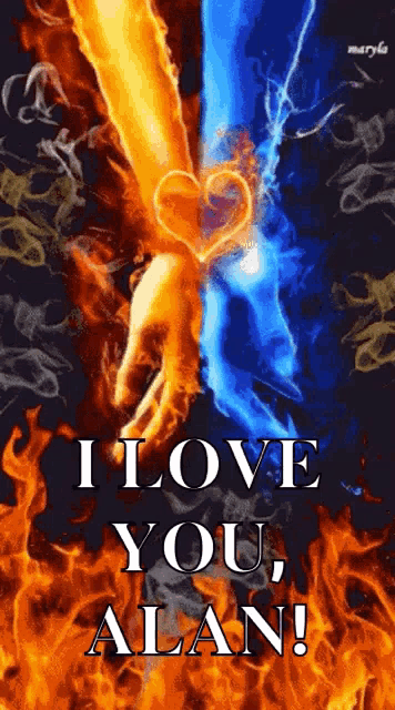 a poster that says " i love you alan "