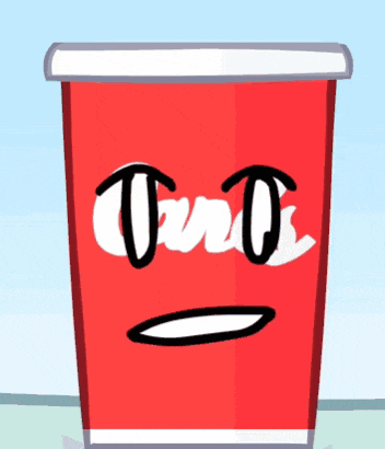 a red cup with a face on it that says ' tnt '