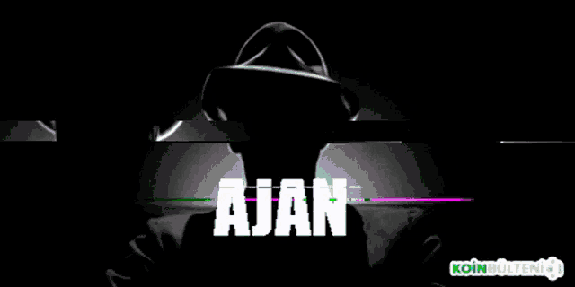 a silhouette of a man in a hat with the word ajan on the bottom