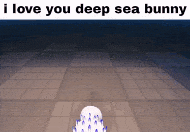 a picture of a bunny with the words " i love you deep sea bunny " above it