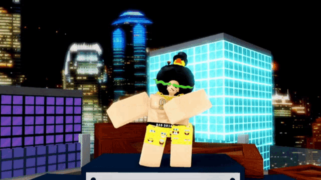 a cartoon character with a gold chain around his neck that says ' bad boy ' on it