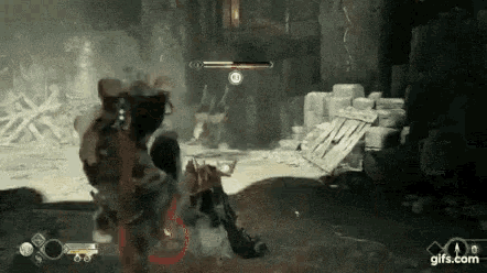 a video game is being played on a computer and a person is fighting another person .