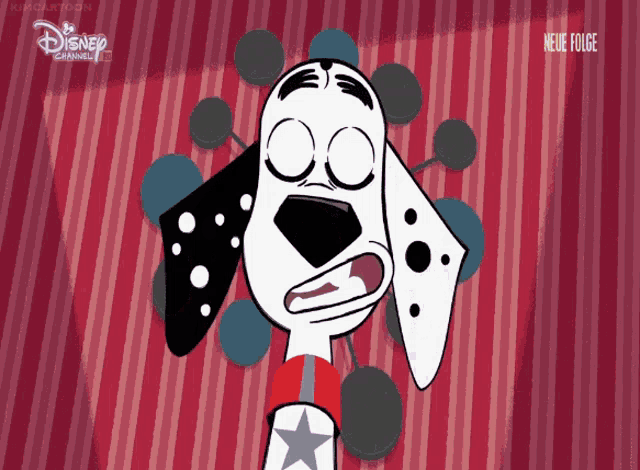 a dalmatian dog with a disney channel logo on the bottom