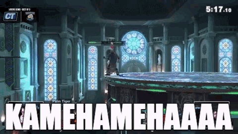 a screenshot of a video game with the words " kamiehamehaaaa " on the bottom