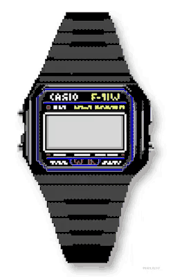 a pixel art of a casio f-911w watch