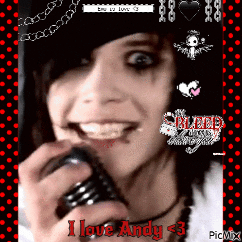 a picture of a person with the words " i love andy " at the bottom