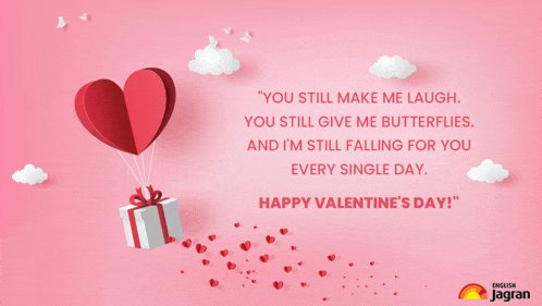 a valentine 's day card with a heart shaped balloon