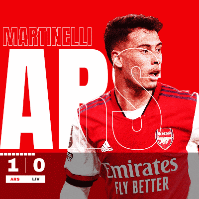 martinelli is wearing a red emirates fly better shirt